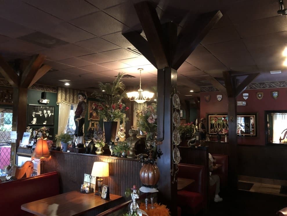 England based ornaments fill the halls of The British Open Pub in Bonita Springs