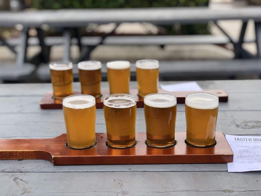Flight of beer at Fort Myers Brewing Company