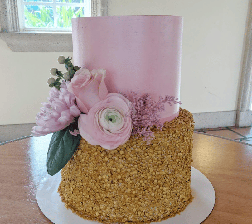 Pink cake from Ellie Bee Bakery Fort Myers