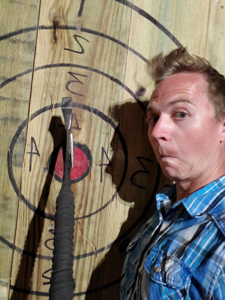 Having fun throwing axes in fort myers