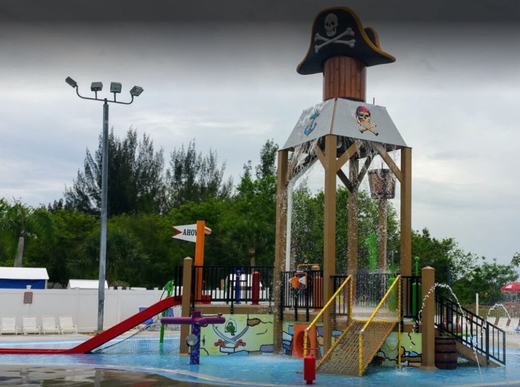Water playground at Sun Splash Family Waterpark