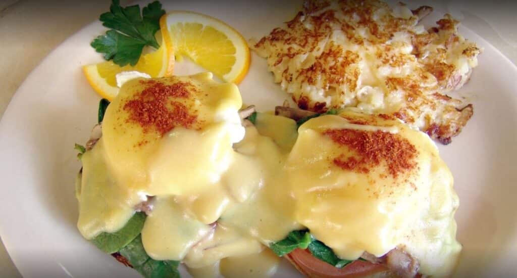 Egg Benedict at EJs Bayfront Cafe in Naples Florida