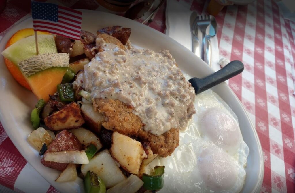 Country Fried Streak breakfast at Joe's Diner in Naples Florida