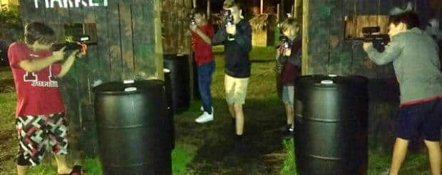 people playing outdoor laser tag at Tropical Family Fun Park in Cape Coral