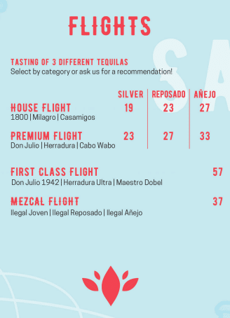 Kandela Tacos and Tequilas - Taquila Flights