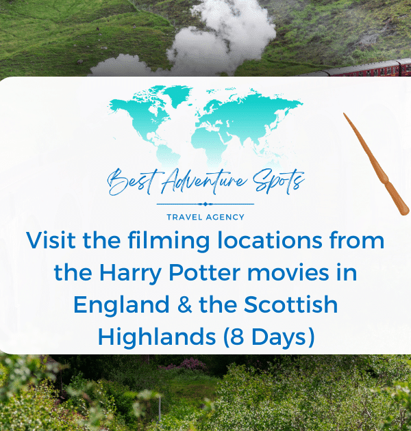 Visit the filming locations from the Harry Potter movies in England & the Scottish Highlands (8 Days) in front of the Jacobs steam engine