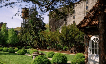 Gardens and castle part of Castle and Key bourbon Distillery