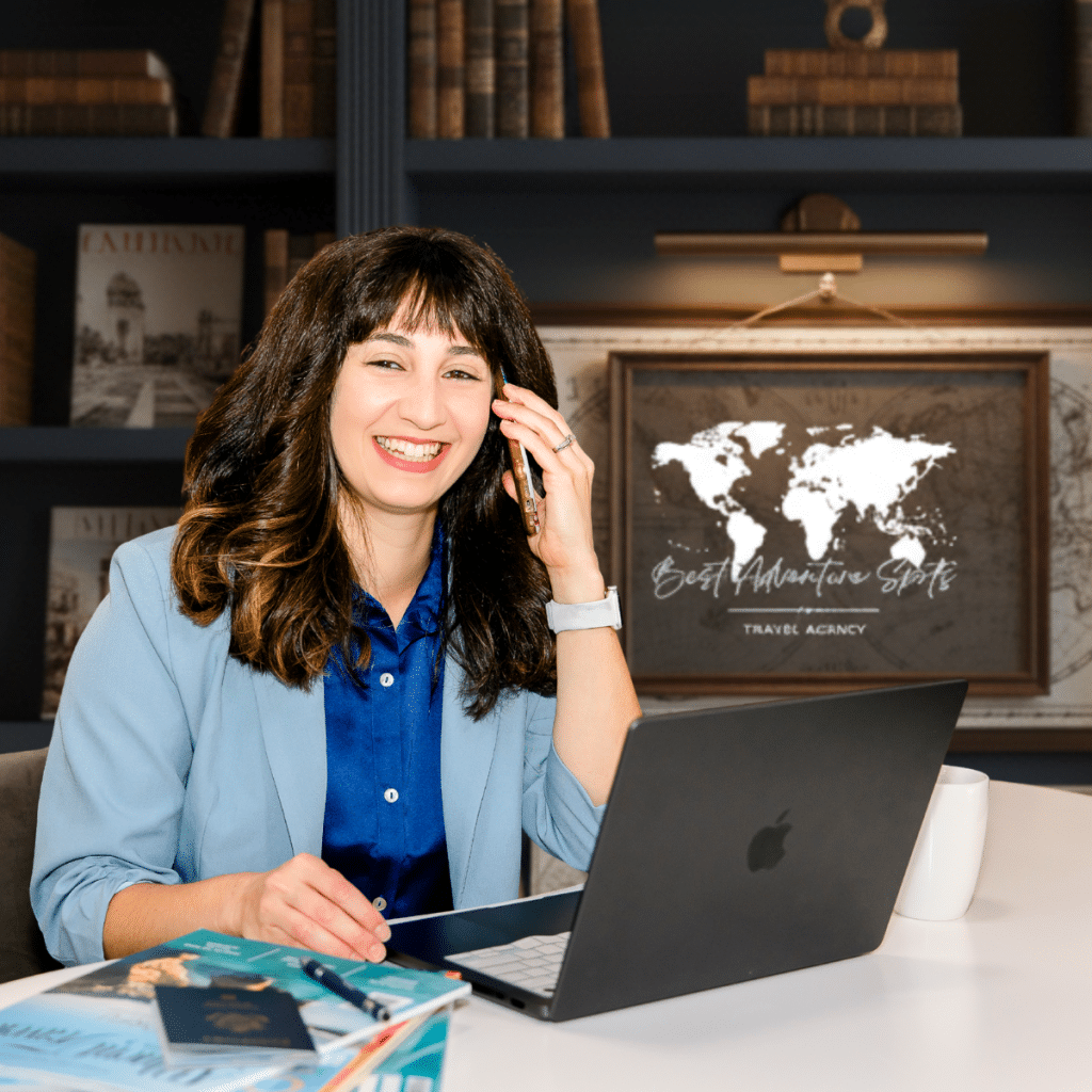 Travel advisor Marcella in her office