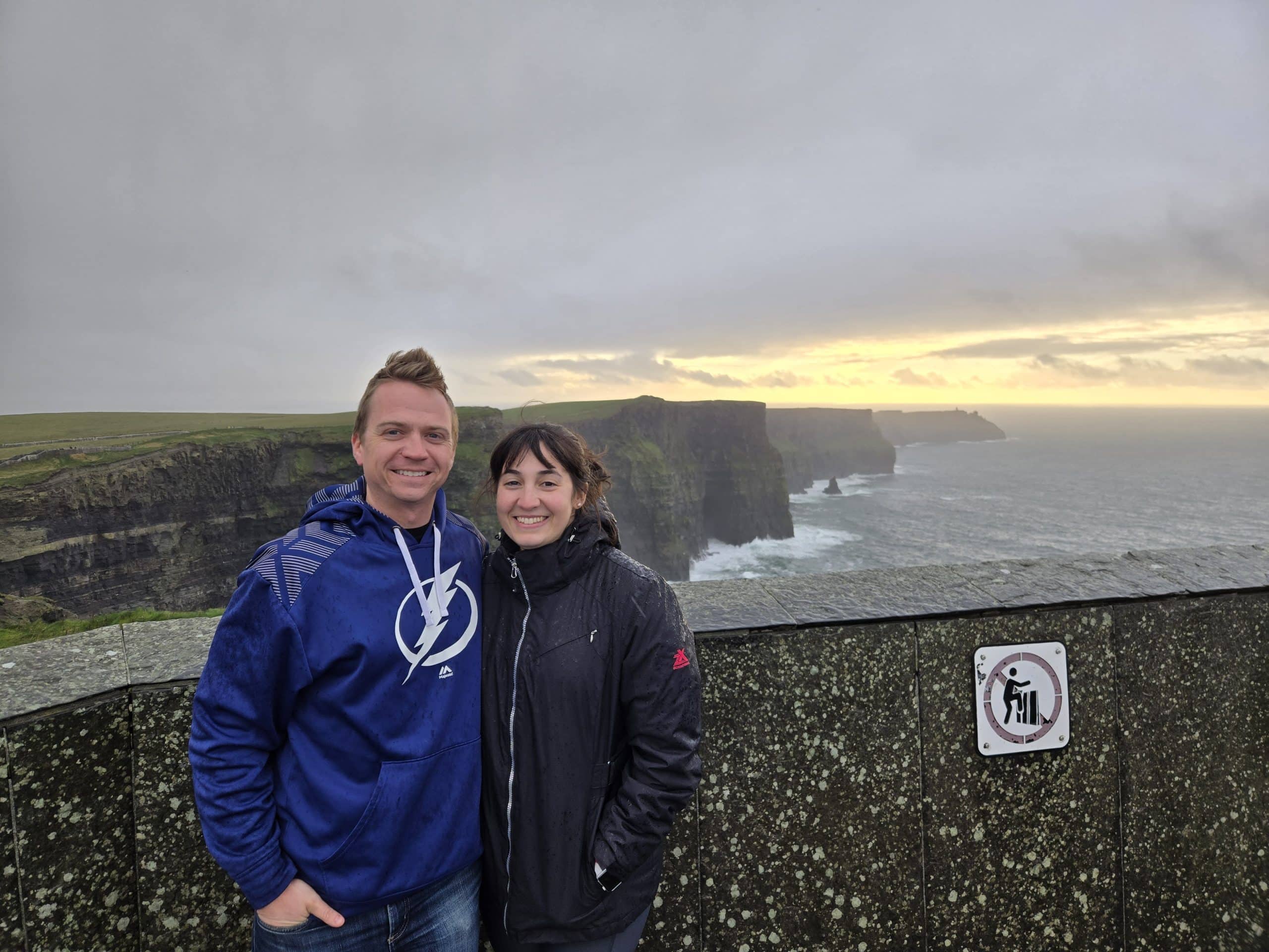 Josh and Marcella Kuchar at the Cliffs of Moher in Ireland